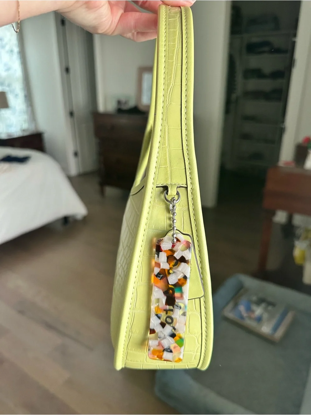 Ergo Bag In Croc Embossed Coachtopia Leather (Pale Lime)